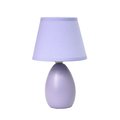 Simple Designs Mini Egg Oval Ceramic Table Lamp, Purple LT2009-PRP